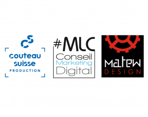 logos MLC Conseil Matew design et Couteau suisse production
